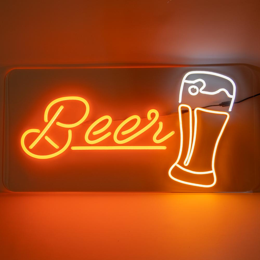 Неонова вивіска Beer Келих пива (10000х500), фото 1