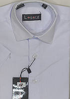 Сорочка дитяча dк-0018 Lagard біла однотонна приталені з коротким рукавом