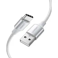 Кабель UGREEN US288 USB 2.0 to USB Type-C Cable Nickel Plating Aluminum Braid 3A 1.5m White (60132)