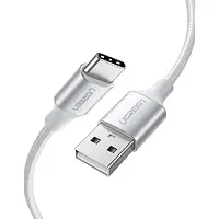 Кабель UGREEN US288 USB 2.0 to USB Type-C Cable Nickel Plating Aluminum Braid 3A 1m White (60131)