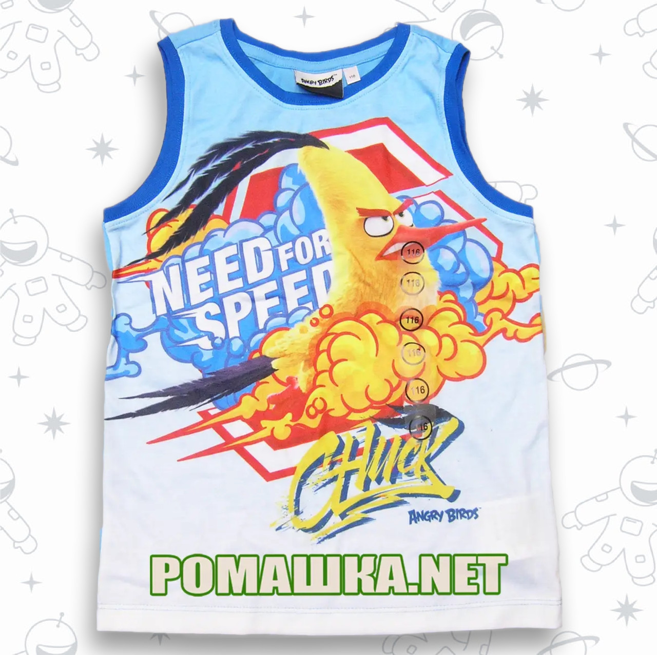 122 6-7 років літня дитяча майка для хлопчика хлопчику Енгрі бердс на літо 1054 Блакитний