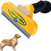Щетка фурминатор для вычесывания собак и кошек с кнопкой Long Hair Furimator Giant Dog
