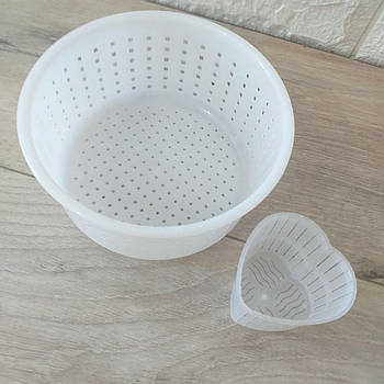 Поліпропіленові форми для виготовлення сиру 2 шт./1уп на 0.7/0.1 кг Білий (KG-9379)