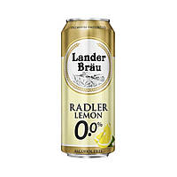 Безалкогольное светлое пиво в жестяной банке Landerbrau Radler Lemon 0.5 л