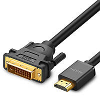 Кабель Ugreen HD106 HDMI Male to DVI (24+1) Round Cable 1.5 м Black (11150)