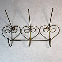 Вішалка "Серце 3" металева підлогова, кольору сірий та антик, 305x50x170 мм