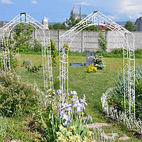 Декоративна арка Прованс 200х120 см, збірна, біла, для саду та квітів
