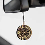 Ароматизатор в авто Woodoo "Вегвізир. Руни вікінгів. Рунічний компас", 6 см. аромат 10 мл в комлекті Дикий (Savage), фото 4