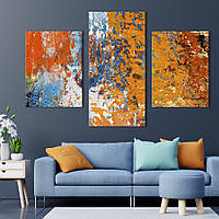 Картина на холсте KIL Art для интерьера в гостиную Абстракция палитра ярких красок 141x90 см (4-32) z110-2024