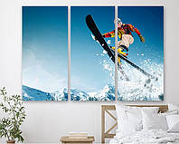 Модульная картина на холсте KIL Art Триптих Лыжный спорт 156x100 см (M3_XL_206) z111-2024