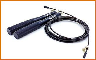 Скакалка швидкісна Кроссфіт 275 см з підшипником і сталевим тросом з алюмінієвими ручками Чорний