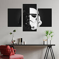 Картина на холсте KIL Art для интерьера в гостиную Star Wars poster Darth Vader and Stormtrooper 141x90 см