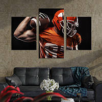 Картина на холсте KIL Art для интерьера в гостиную Игрок в американский футбол в форме 141x90 см (488-32)