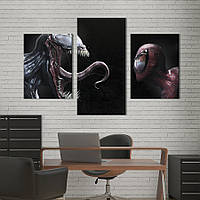 Картина на полотні KIL Art для інтер'єру у вітальню Venom and Spider-man 141x90 см (761-32) D7P5-2023