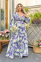 Длинное красивое платье большого размера Ткань: шелк (люкс качества) Размеры 50-52, 54-56, 58-60, 62-64