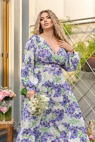 Купить Длинное красивое платье большого размера Ткань: шелк (люкс ...