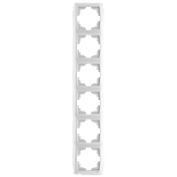 Шестерная вертикальная рамка VIKO Carmen Белая