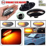 Повторювачі - покажчики поворотів динамічні для авто Suzuki Grand Vitara Jimny Swift SX4 APV Arena X Fiat Opel, фото 8