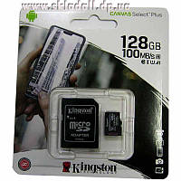 Карта памяти micro-SDXC 128Gb Kingston A1 R100/W85 + адапторSD