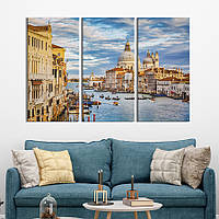 Модульная картина триптих на холсте KIL Art Вид на прекрасную Венецию 128x81 см (393-31) z111-2024