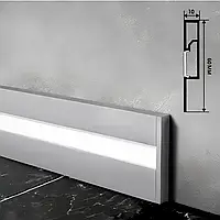 Плинтус алюминиевый с LED подсветкой PLP-601 60*10 анодированный