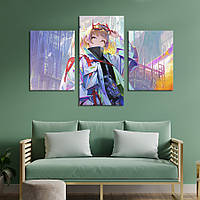 Картина на холсте KIL Art для интерьера в гостиную Модная аниме девушка 141x90 см (677-32) z111-2024