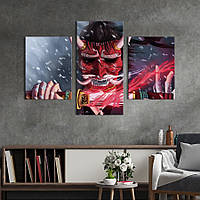 Картина на холсте KIL Art для интерьера в гостиную Самурай в рогатой маске 141x90 см (685-32) z111-2024
