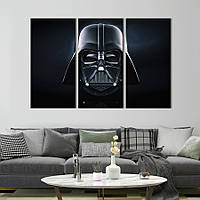 Модульная картина триптих на холсте KIL Art Darth Vader helmet 128x81 см (698-31) z111-2024