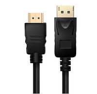 Кабель DisplayPort(DP) - HDMI 1.8 м Prologix PR-DP-HDMI-P-02-30-18m черный #