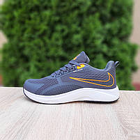 Літній кросівки чоловічі сірі з білим Nike Zoom. Кросівки літні спортивні для чоловіків сірі Найк Зум, фото 5