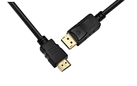 Кабель DisplayPort(DP) - HDMI 1.8 м Prologix PR-DP-HDMI-P-02-30-18m черный