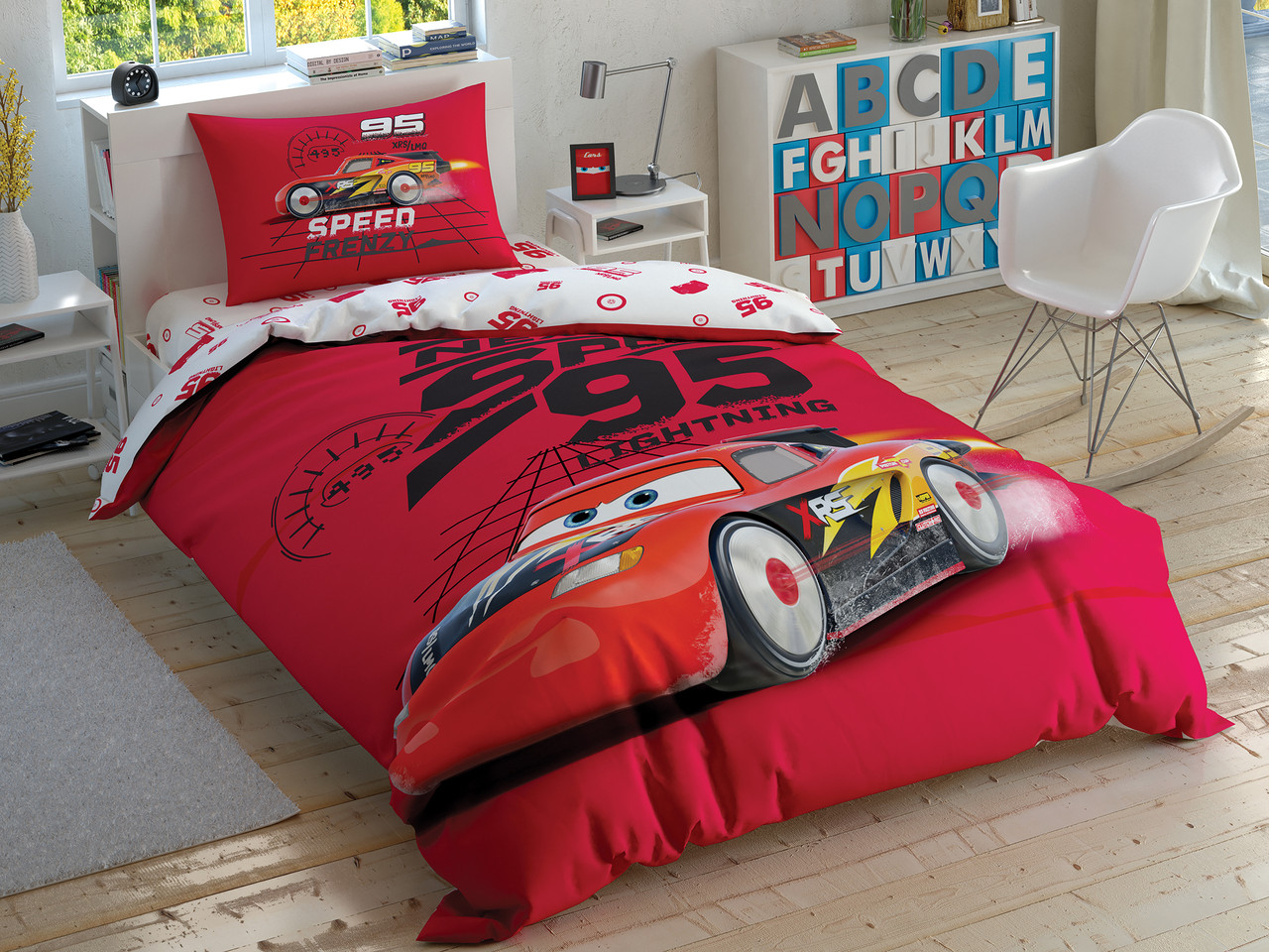 Постільна білизна TAC Disney 160×220 см Cars Speed Frenzy, фото 1