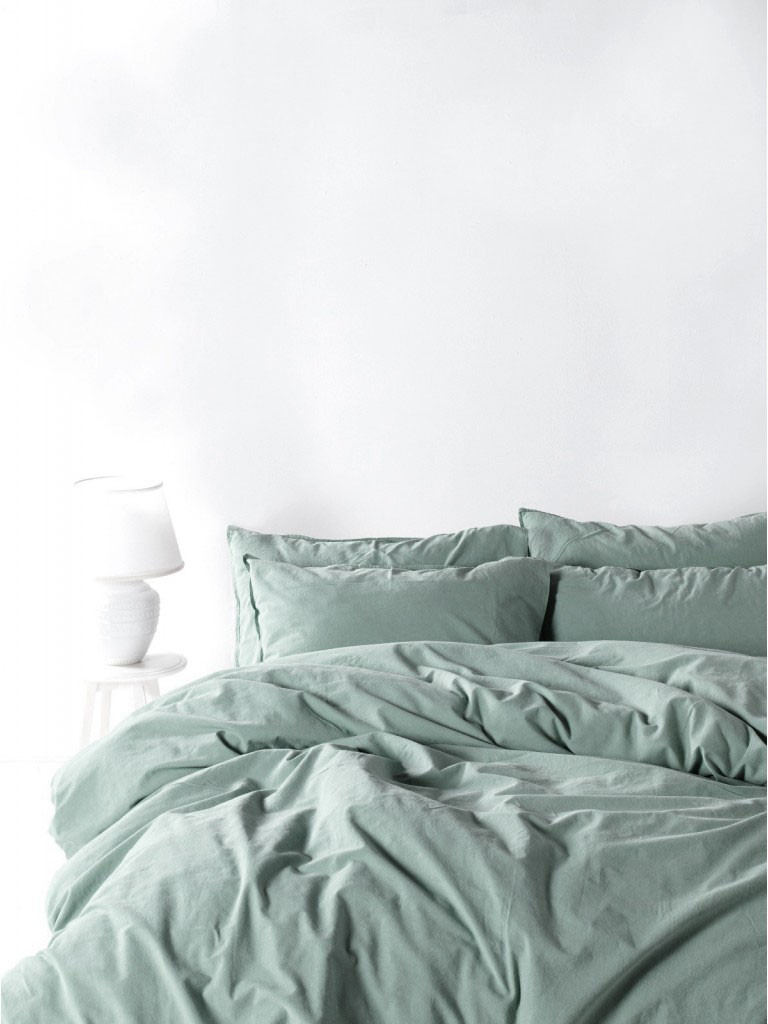 Постільна білизна Limasso Stonewashed Ranforse 200 х 220 см Natural Green, фото 1