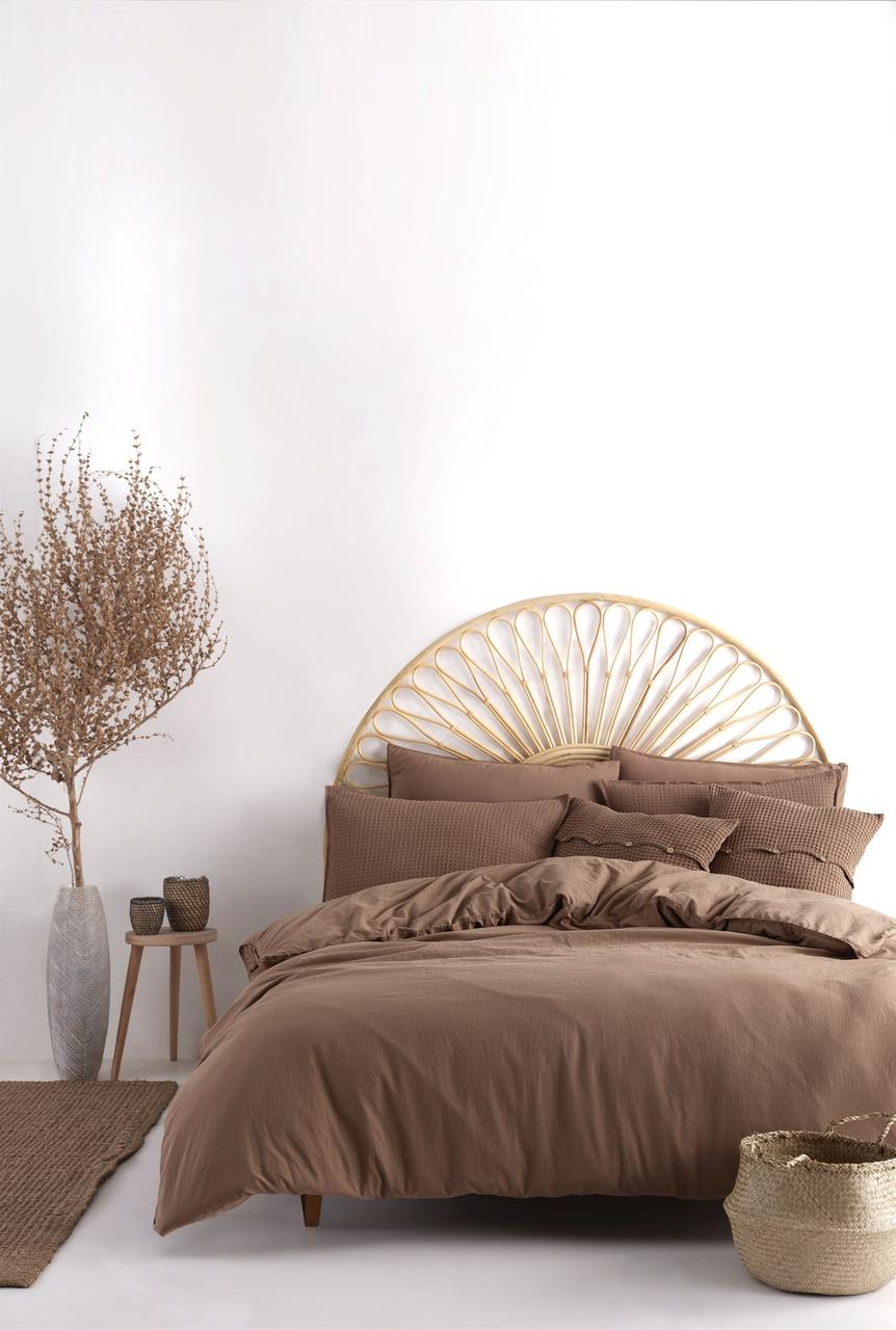 Постільна білизна Limasso Stonewashed Ranforse сімейний 160 х 220 см Wood Smoke, фото 1
