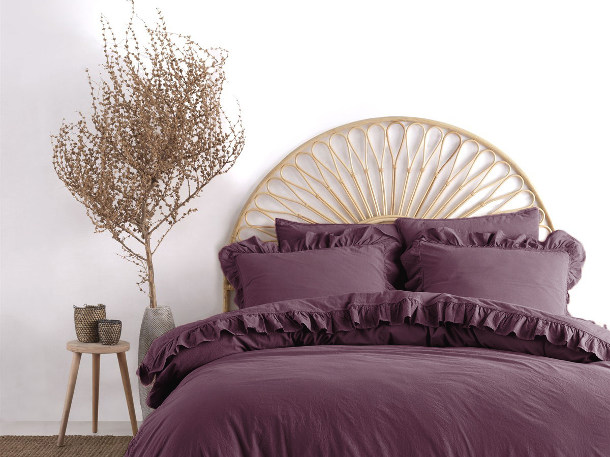 Постільна білизна Limasso Stonewashed Exclusive Ranforce 160 х 220 см семейный Raspberry, фото 1
