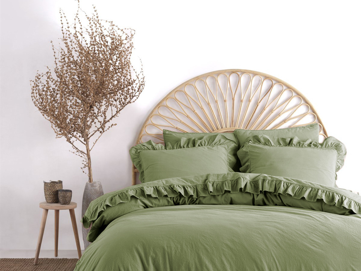 Постільна білизна Limasso Stonewashed Exclusive Ranforse 200 х 220 см Olive, фото 1