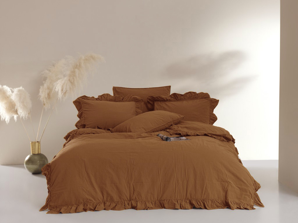 Постільна білизна Limasso Stonewashed Exclusive Ranforce 200 х 220 см Automne, фото 1