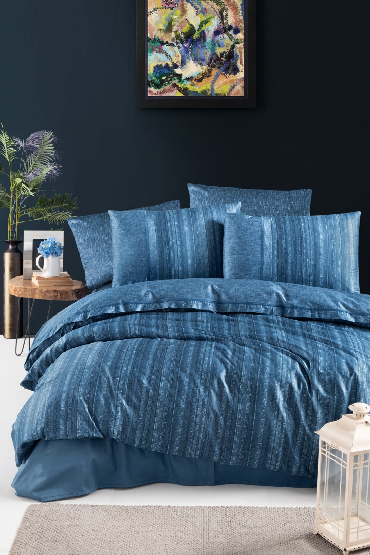 Постільна білизна La Romano Premium Satin 200×220 Talya Blue, фото 1