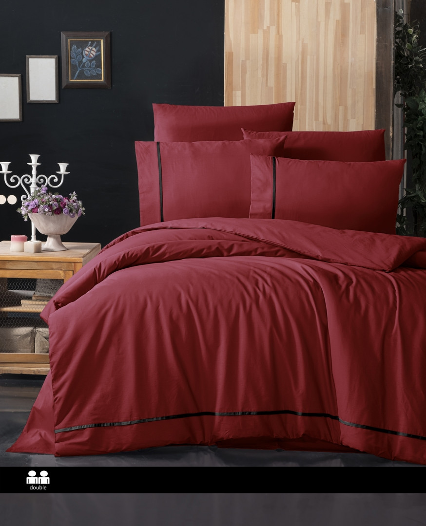 Постільна білизна First Choice Ranforce Deluxe 200 х 220 см Alisa Red, фото 1