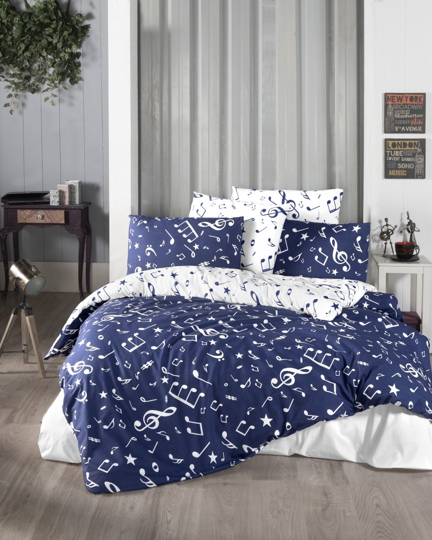Постільна білизна First Choice Ranforce 200 х 220 см Major Navy Blue, фото 1