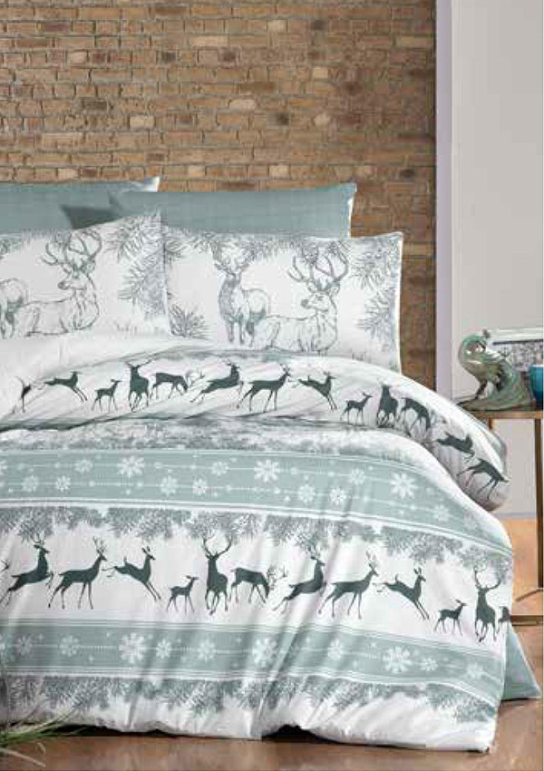 Постільна білизна First Choice Ranforce 160 х 220 см Deer Dark Green