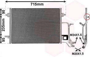 Конденсор кондиціонера A4/PASSAT5 ALL 94-98 (Van Wezel) 03005116 UA26