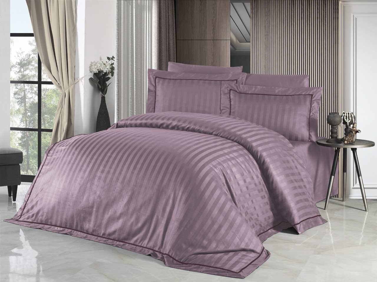 Комплект постільної білизни First Choice Deluxe Satin 200х220 New Trend Lavender
