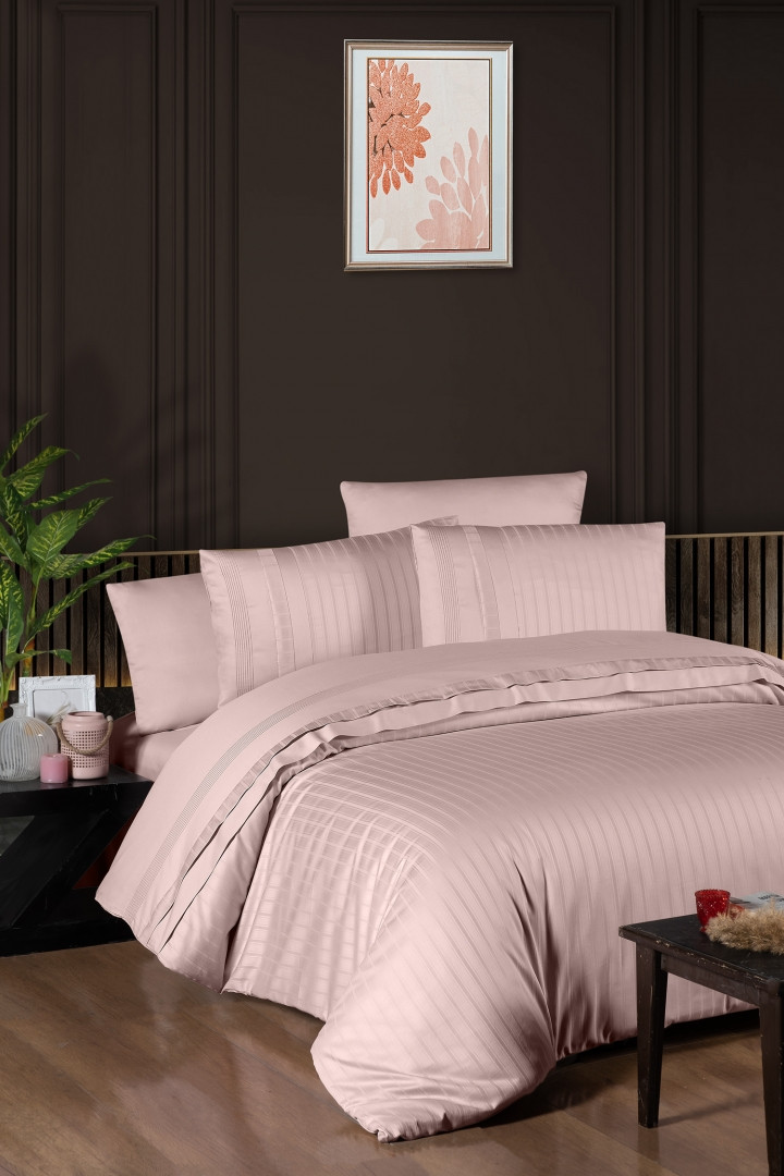 Комплект постільної білизни First Choice Deluxe Satin 200х220  New Trend Powder, фото 1