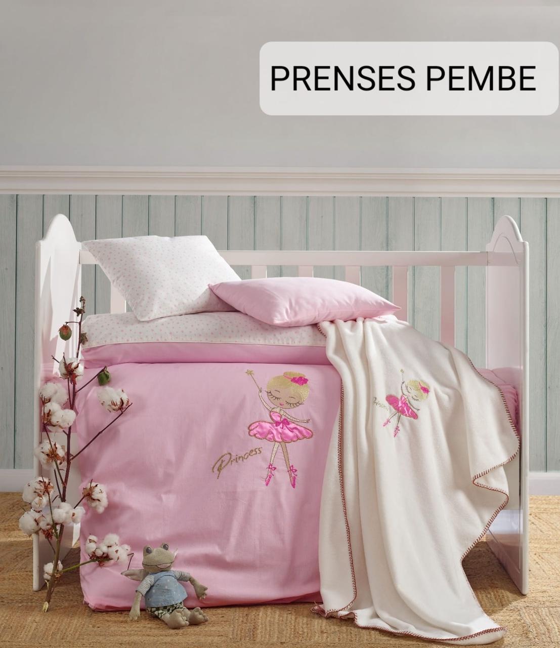 Дитяча постільна білизна з плюшевим пледом Elita Baby в ліжечко Prenses Pembe