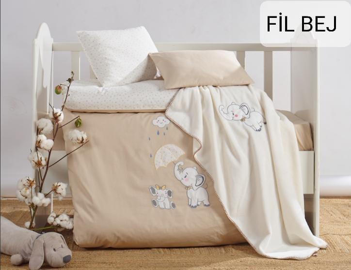 Дитяча постільна білизна з плюшевим пледом Elita Baby в ліжечко Fil Bej