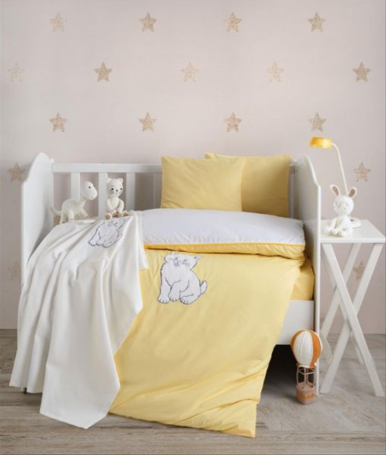 Дитяча постільна білизна з пледом Elita Baby 100х150 см Kitty Yellow
