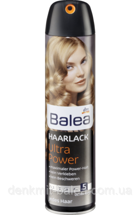 Лак для волосся Природний блиск з ультра сильною фіксацією Balea Ultra Power Haarspray 300 мл.