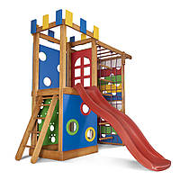 Детский игровой комплекс для дома SportBaby Babyland-16 с кольцами и горкой, Land of Toys