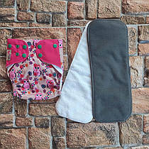 Набір підгузок + 2 вкладки вугільно-бамбукових